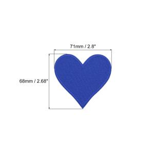 uxcell ハートパッチ ブルー アイロンで...の詳細画像2