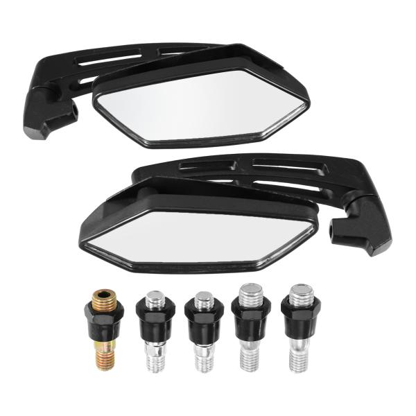 xAUTOHAUx バイク ミラー サイドミラー バックミラー 8mm 10mm 左右セット 360...