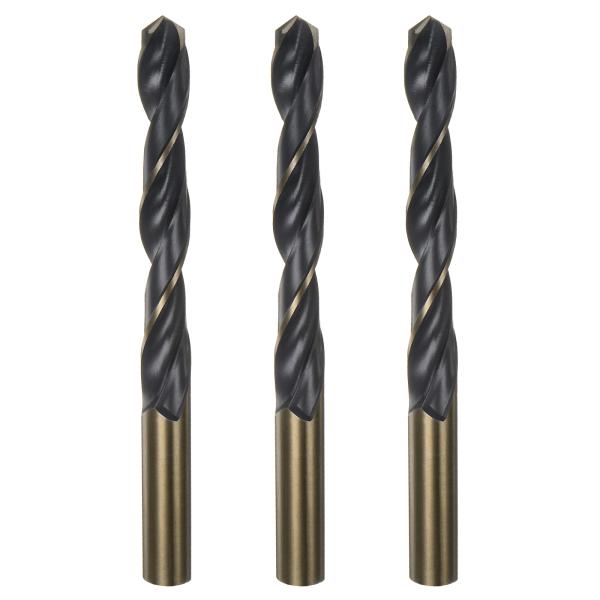 uxcell 3個セット ジョバードリルビット 13.5mm (17/32") 黒ニトライド＆金チタ...