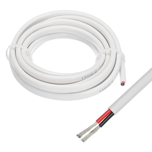 uxcell 2コア14AWGデュプレックスマリンワイヤー10フィート ティンメッキ銅絶縁ボートケー...