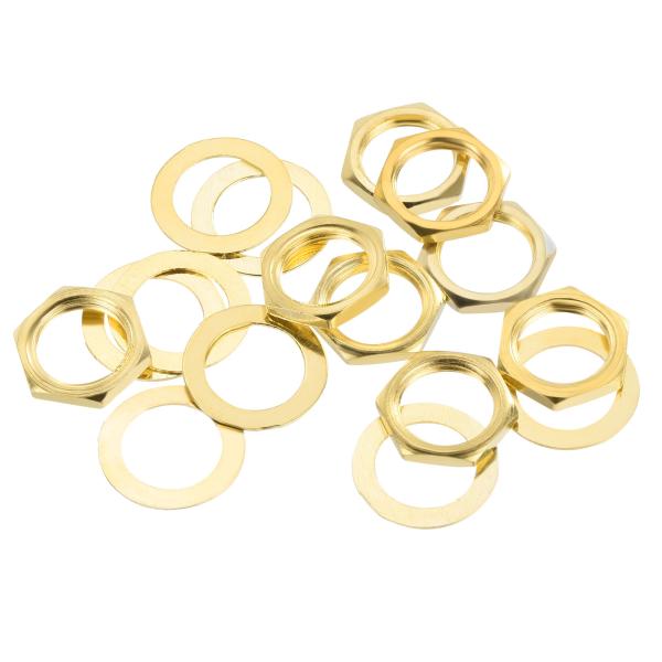 uxcell 8セット ギターナットとワッシャー のギター入出力ジャックソケットナット 黒 ギターベ...