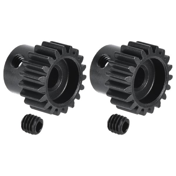 uxcell 2個 RC 32P ハードニングピニオンギア 5mm シャフト 19T モーターギア ...