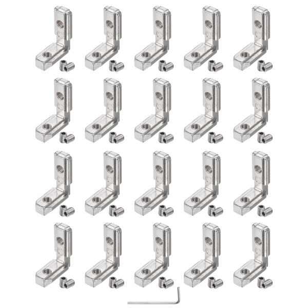 uxcell 20個セット TスロットL字型内角コネクター M6ネジとレンチ付き 3030シリーズア...