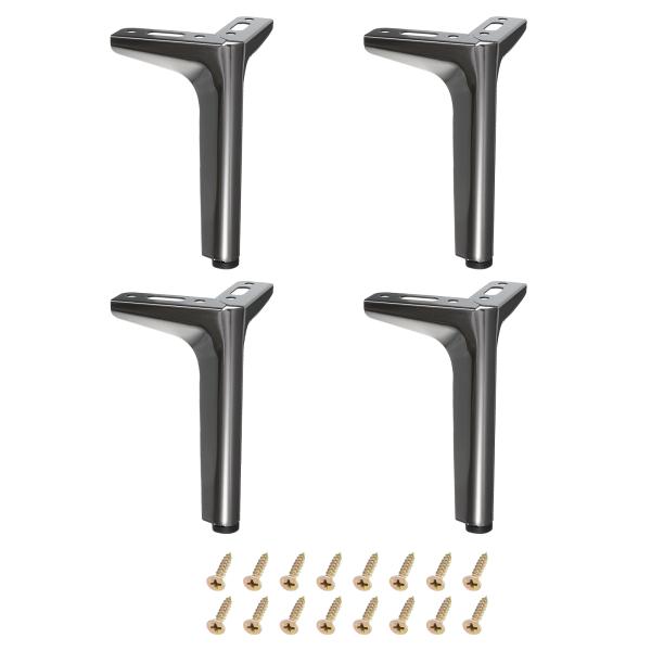 uxcell 家具脚 4個セット 5" - カーボンスチール製 モダンな家具用脚 三角形 サ脚 ソフ...