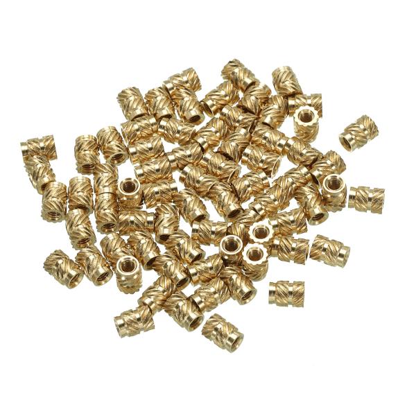 uxcell M2.5ネジ挿入金具 70個入り メトリックノブ付き真鍮ヒートセットインサート 3Dプ...