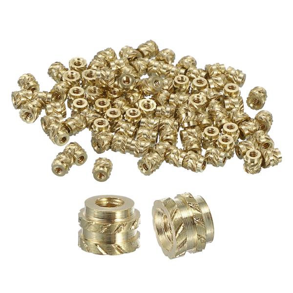 uxcell ノブ付きインサートナット 100個セット M1 x 1.5mm L x 2mm OD ...