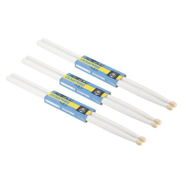 PATIKIL 3ペア メイプルウッドドラムスティック アンチスリップドラムスティック 5A ホワイ...