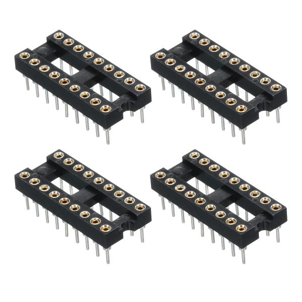 uxcell 4個入り DIP ICチップソケットアダプター ラウンドピン 18P 2.54mmピッ...