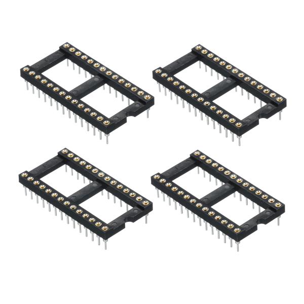 uxcell 4個入り DIP ICチップソケットアダプター ラウンドピン 28P 2.54mmピッ...