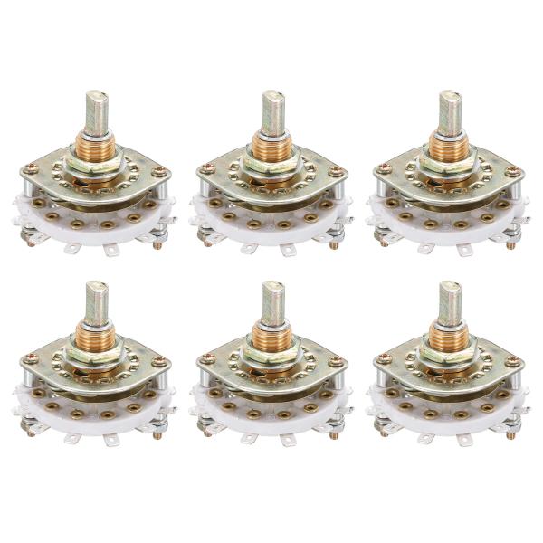 uxcell 2P5T ロータリースイッチ 2極5位置バンドセレクター 1デッキ TVラジオ家庭用機...