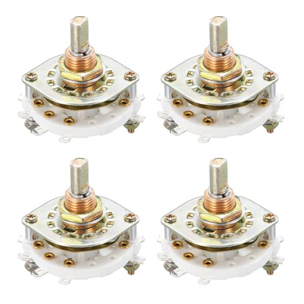 uxcell 2P3T ロータリースイッチ 2極3位置バンドセレクター 1デッキ TVラジオ家庭用機...