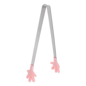 uxcell ミニフードトング 5.67" 手の形 ステンレス製 シリコン先端付き 小さな調理トング キッチンフードトング サービングトング 調理 グ