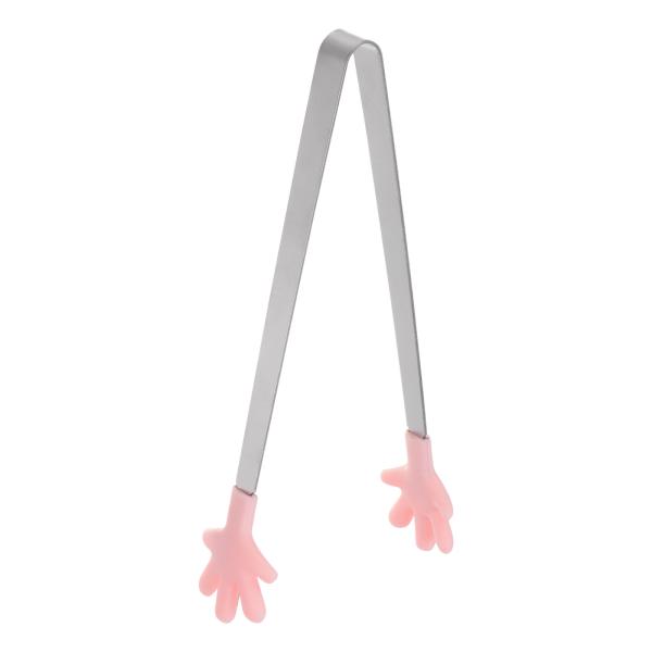 uxcell ミニフードトング 5.67&quot; 手の形 ステンレス製 シリコン先端付き 小さな調理トング...