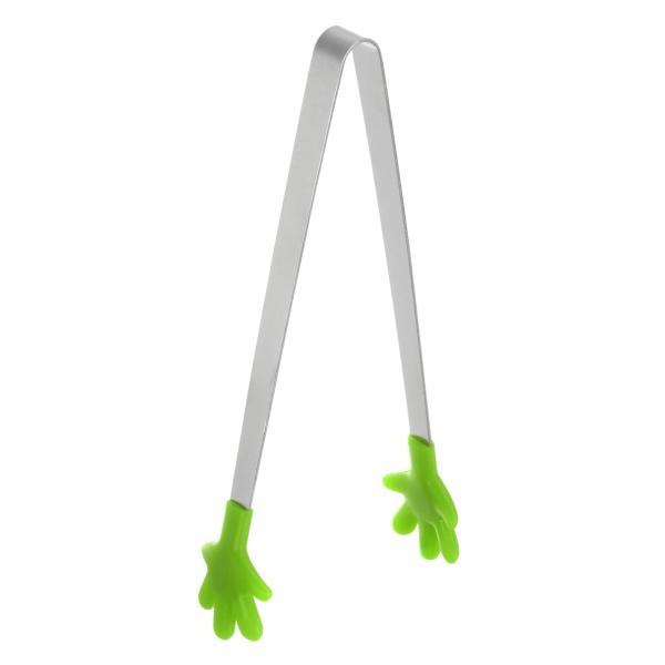 uxcell ミニフードトング 5.67&quot; 手の形 ステンレス製 シリコン先端付き 小さな調理トング...