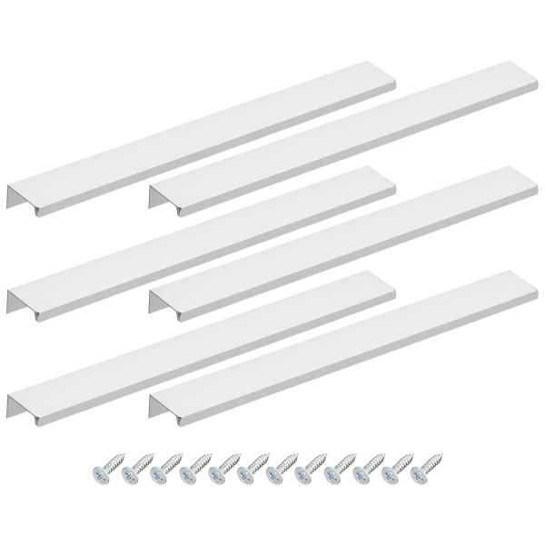 uxcell キャビネットフィンガーエッジプル 6個セット 300mm/11.81 アルミ合金製バッ...