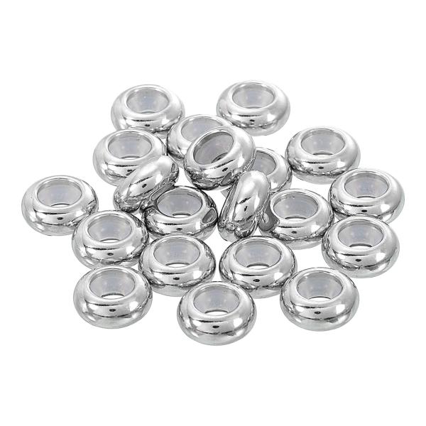 uxcell 35個 10mmx3 mm 挿入用ゴムストッパー位置スペーサービーズ 宝石ブレスレット...