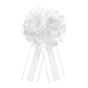 uxcell 20個入り 8インチ 大きなオーがンザギフト包装リボン結び引き出しリボン 結婚式 車 飾り クリスマスボウ ホワイト