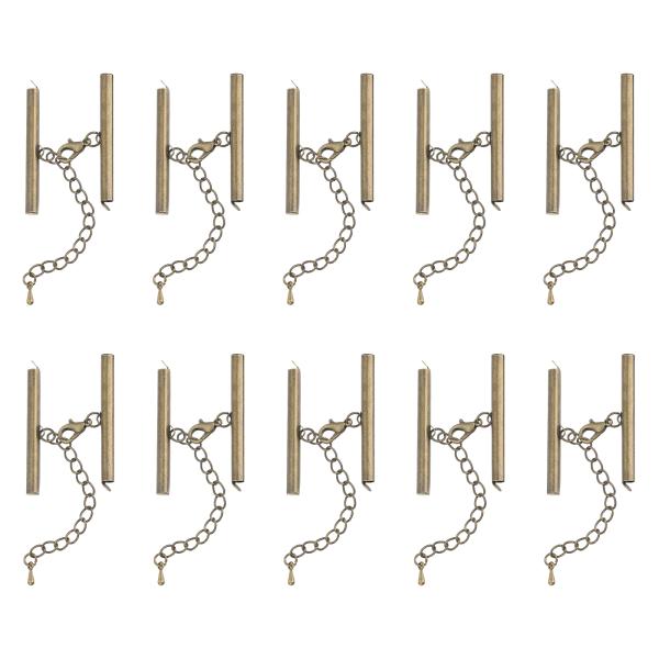 uxcell 10セット スライド式エンドクラ スプ ロブスタークロウクラ スプと延長チェーン付き ...