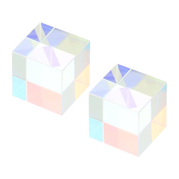 PATIKIL 15x15x15 mm ガラスプリズムキューブ 2個 ミニ光学XキューブRGBプリズ...