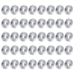 uxcell アルミスペーサー 5mmボアx10mm外径x3mm長 プレ ーン仕上げの丸型金属スペーサー M5ネジ ボルト ロッド用の40個セット