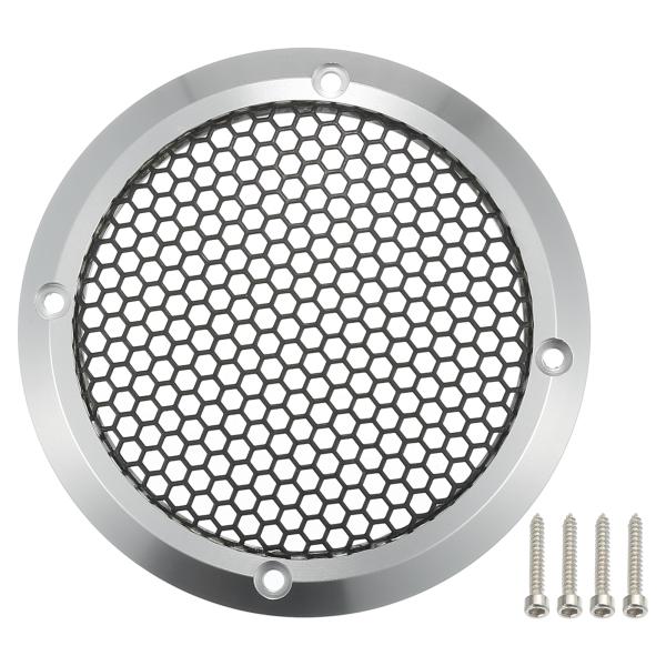 ACROPIX ユニバーサル 3.5インチ カースピーカーグリルカバーメッシュ ラウンド 3.5イン...