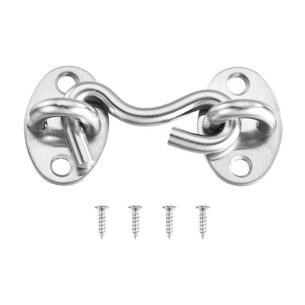 uxcell 2"フックアンド アイラッチバーンドアロックプライバシーハードウェアステンレススチール...