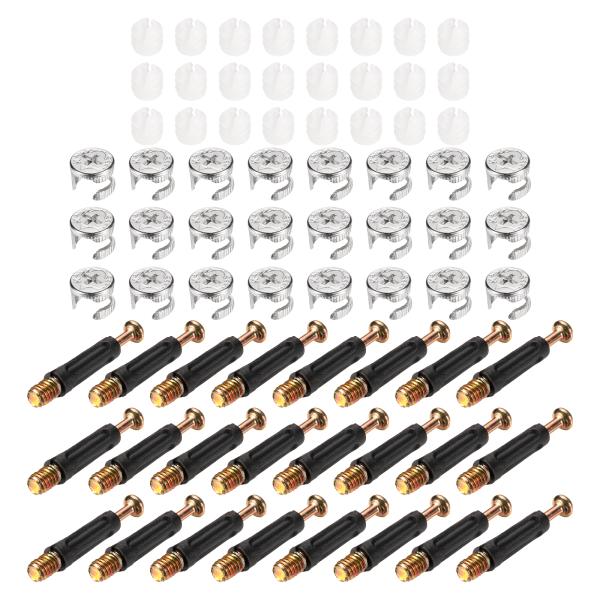 uxcell 24セットの家具用キャムロック 40mmキャムロックナットとスクリュー ダボ偏心ホイー...