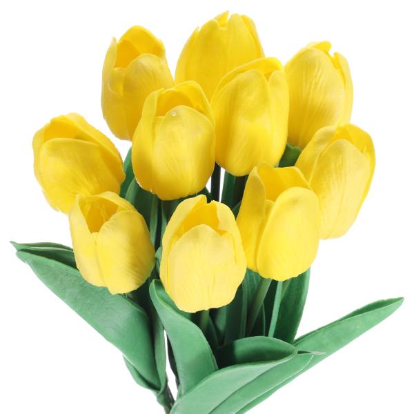 uxcell 18個の人工チューリップ花 ウェディングブーケセンターピーステーブルパーティー装飾用の...