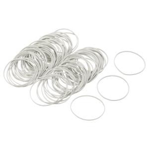 uxcell 100個入りのゴムバンド　伸縮性のある白いゴムエラスティックバンド　32mmx1mm　家庭やオフィ ス で使用するためのヘアゴムバンド