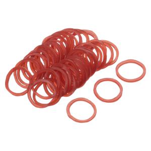 uxcell 100個入りのゴムバンド 伸縮性のあるゴムエラスティックバンド 赤色 20mmx1.4mm ヘアゴム ホームオフィ ス 用