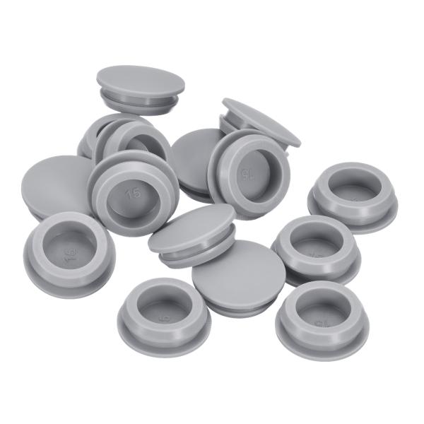 uxcell 15個 シリコンプラグ 14.5-15.5mm 穴に適したラバーラウンドスナップインロ...