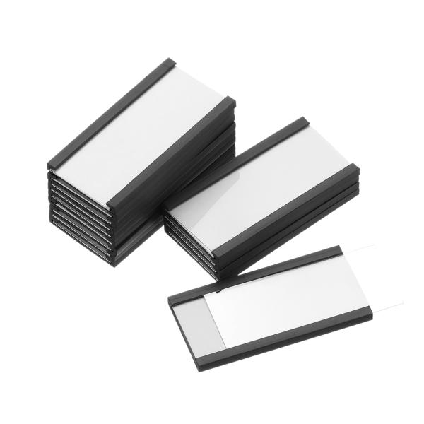 uxcell ラベルホルダー 2" x 1" Cチャンネル ラバーマグネット メタル棚整理用 50個...