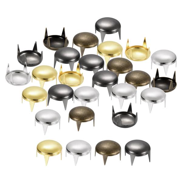 uxcell 80個のミックスカラー丸いドームリベット 10mm真鍮ス パイ クスタッズスポットパン...