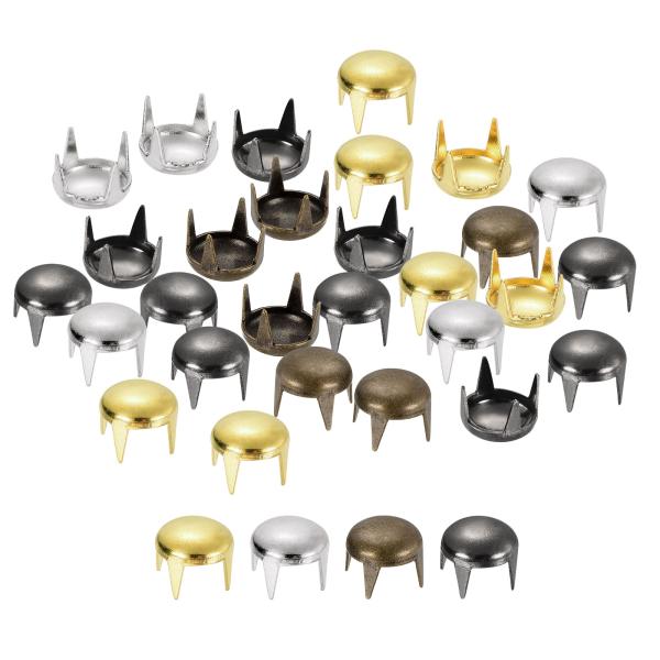 uxcell 160個のミックスカラー丸いドームリベット 6mm真鍮ス パイ クスタッズスポットパン...