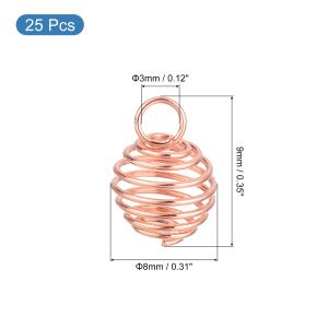 uxcell 25個の螺旋ビーズケージペンダン...の詳細画像2
