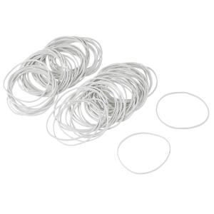 uxcell 100パック ゴムバンド 伸縮性のある ゴムバンド ホワイト 40mm x 1mm ヘアゴムバンド