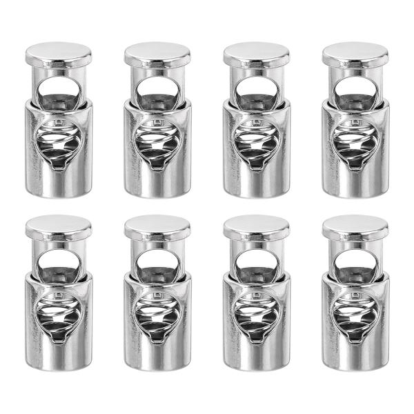 uxcell 8個メタルコードロック 6mmシングルホールトグルスプリングストップコードロックエンド...