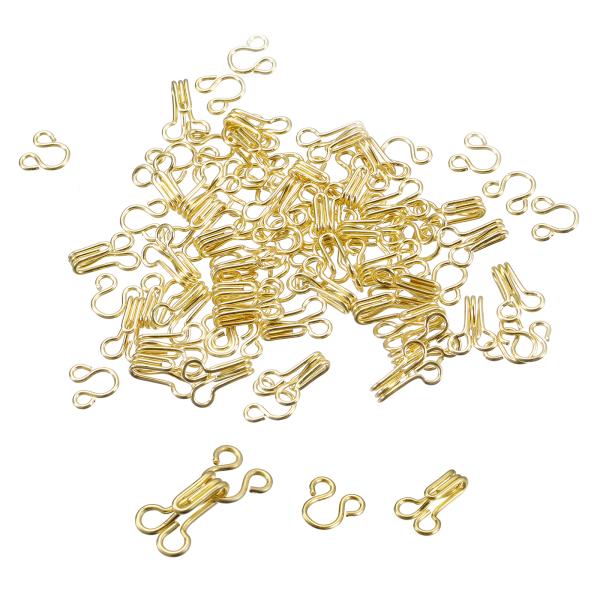 uxcell 60個 ホックとアイクロージャー 17.5mm ブ ラフック衣類ファスナー ブ ラソー...