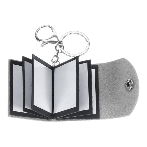 uxcell フォトアルバムキーホルダー ミニ 10枚収納可能 クリエイティブレザーミニフォトアルバ...