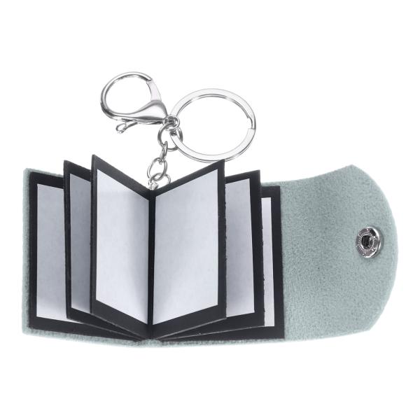 uxcell フォトアルバムキーホルダー ミニ 10枚収納可能 クリエイティブレザーミニフォトアルバ...