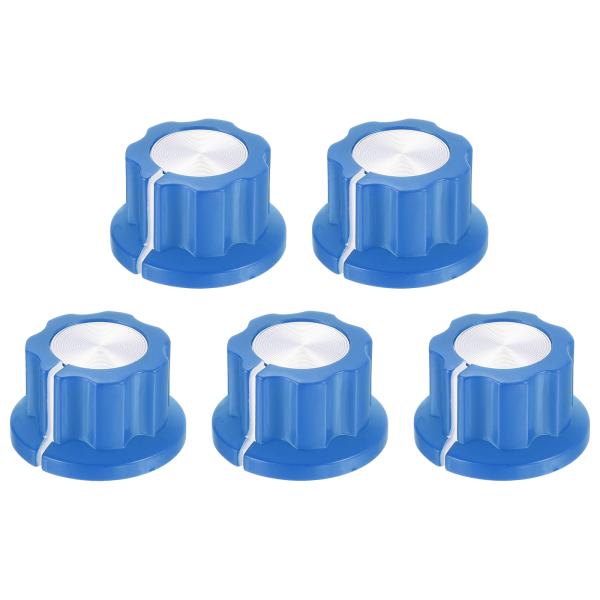 uxcell 1/4"シャフトポットに適合するポテンショメーターノブ5個セット セットスクリューブ ...