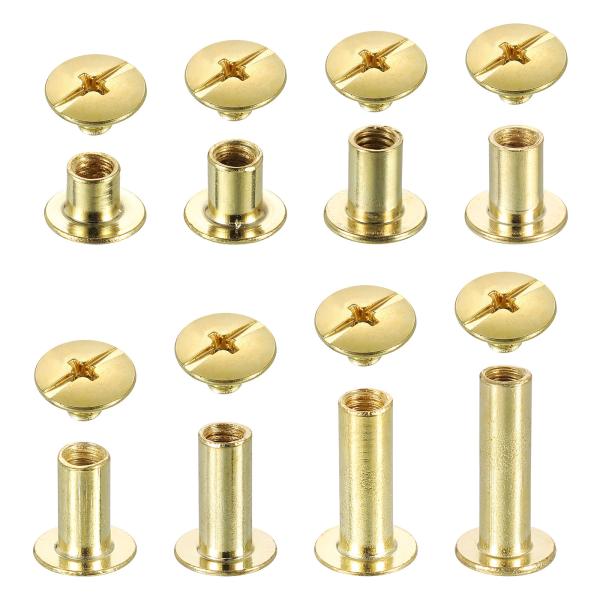 uxcell 110セットのシカゴスクリューリベット金属フィリップスヘッドバインディングスクリューポ...