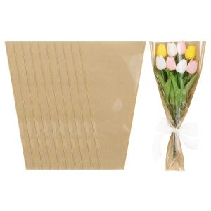 M METERXITY 50パックの花束用フラワーバッグ 誕生日/結婚式/卒業式用のクラフトフラワーラッピングペーパー 花束用フラワースリーブ 9.8