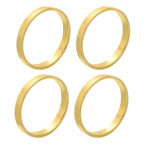 uxcell 4個のサークルナフキンリング 金属ナプ キンバックルホルダー テーブルセッティングキッ...