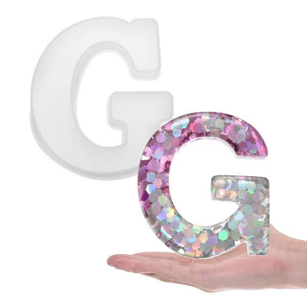 uxcell 大文字Gレジン成形6" 3Dキャピタルアルファベットシリコン型 ワードサインアート キ...