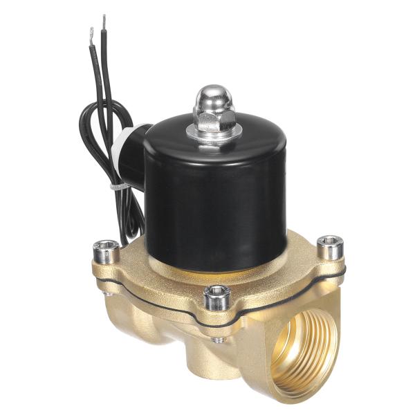 uxcell 真鍮製電磁弁 1" N PT 110V AC エアバルブ 通常閉じ型 水 ガス 燃料 ...