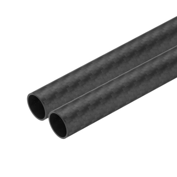 uxcell カーボンファイバーチューブ マ ット表面ロッド 3K ロールラップ 純カーボン ラウン...