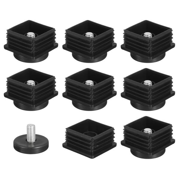 uxcell 8セットのレベリングフィート M10x45x45mmプラスチック製可変家具脚レベリング...