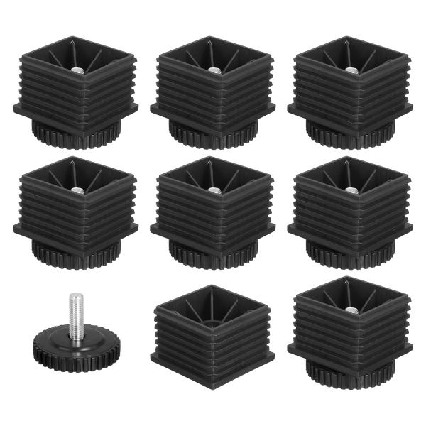 uxcell 8セットのレベリングフィート M10x60x60mmプラスチック製可調整家具脚レベリン...