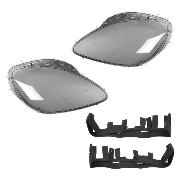 TUCKBOLD シボレーに対応コルベットC6 2005-2013用ヘッドライトレンズカバー フロン...